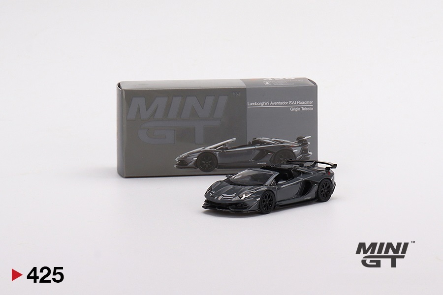 1/64 MINI-GT MGT00425-L ランボルギーニ アヴェンタドール SVJ ロードスター Grigio Telesto グレー 左ハンドル Lamborghini Aventador _画像2