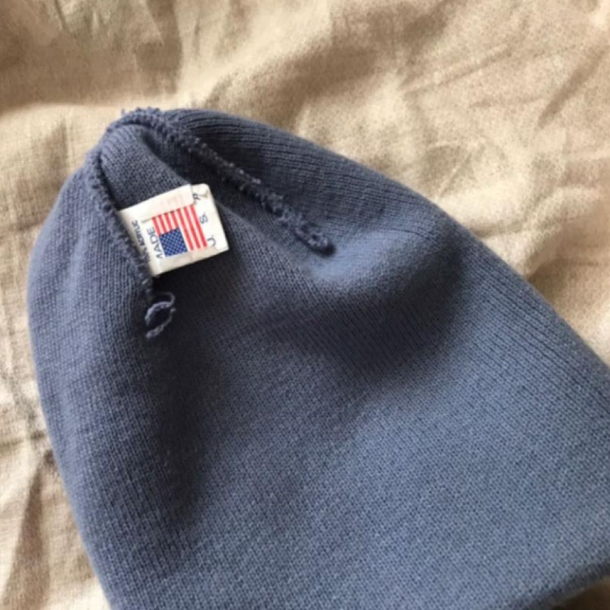 ニット帽 MADE IN USA マッドファクトリー　ブルー　水色ニット帽 ニットキャップ ビーニー　水色
