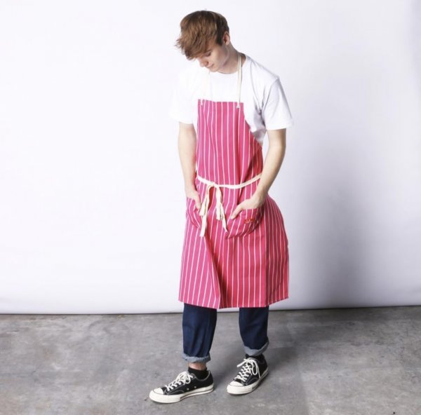 【COOKMAN】クックマン Long Apron ロングエプロン Stripe Pink 233-91908 / ストライプピンク 男女兼用 フリーサイズ コック 料理_画像4