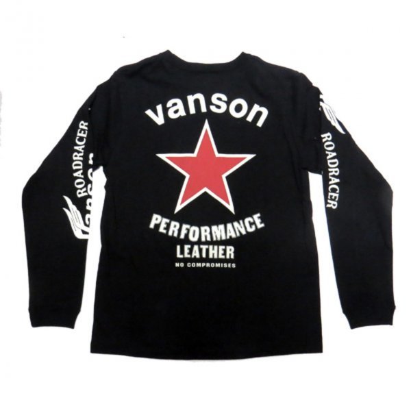 送料無料 VANSON バンソン ドライロングＴシャツ ロンＴ「RED STAR」レッドスター 吸汗速乾 UV CUT 別注 88MV109P / Lサイズの画像3