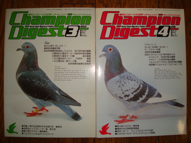 月刊チャンピオンダイジェスト 1984年(昭和59年) 上半期 6冊セット★CHAMPION DIGEST/レース鳩/鳩レース/レースピジョン/愛鳩の友/鳩界_画像3