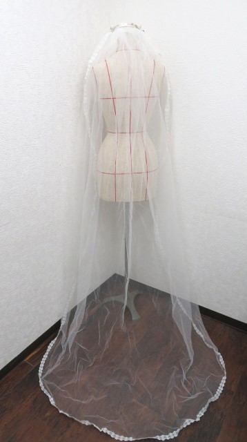 [B007] wedding veil Katyusha attaching long & Short + pearl Katyusha + gloves long & Short total 5 point set ve-ru wedding 