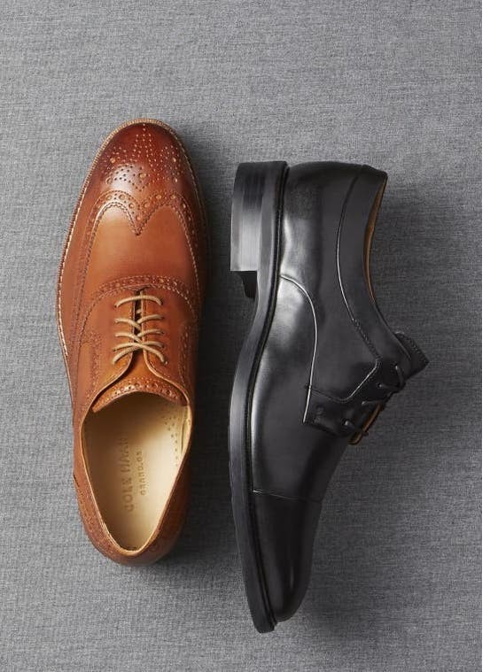 Cole Haan 25.5cm キャップ オックスフォード タン ブラウン ストレート ドレス ビジネス レザー 革 スーツ スニーカー ブーツ XXX228_画像4