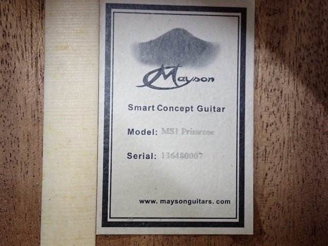 Mayson メイソン エレアコ アコースティックギター MS1 Primrose ソフトケース付 ∽ 6D0EC-3_画像5