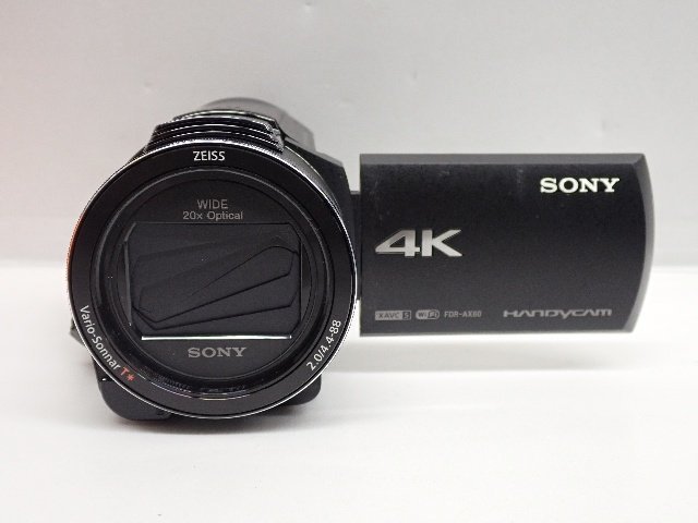 SONY ソニー デジタル4Kビデオカメラレコーダー FDR-AX60 ハンディカム 2019年製 元箱/バッテリー/充電器付 ∩ 6D61D-21の画像3