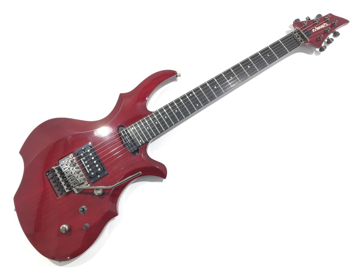 中古品 EDWARDS E-AN-137FR FOREST ANTELOPE See Thru Red ESP エドワーズ フォレスト アンテロープ シースルーレッド ESPギグバッグ付_画像1