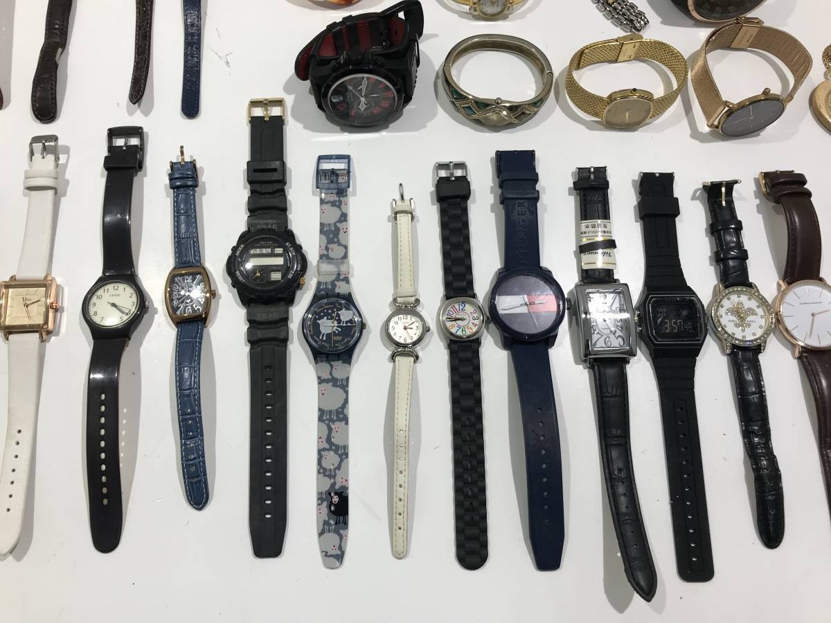 1円スタート ジャンク品 腕時計 懐中時計 まとめ売り 50点 SEIKO CITIZEN EMPORIO ARMANI adidas swatch 他 メンズ レディース 動作未確認_画像3