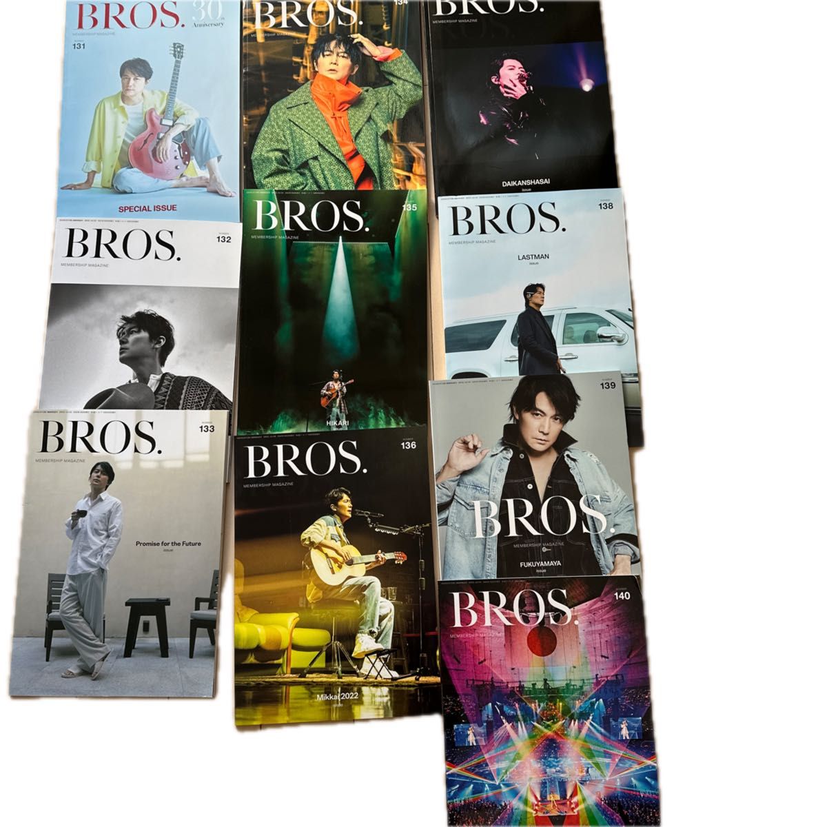 福山雅治　ファンクラブ　BROS.  No.131〜140 membership magazine 10冊
