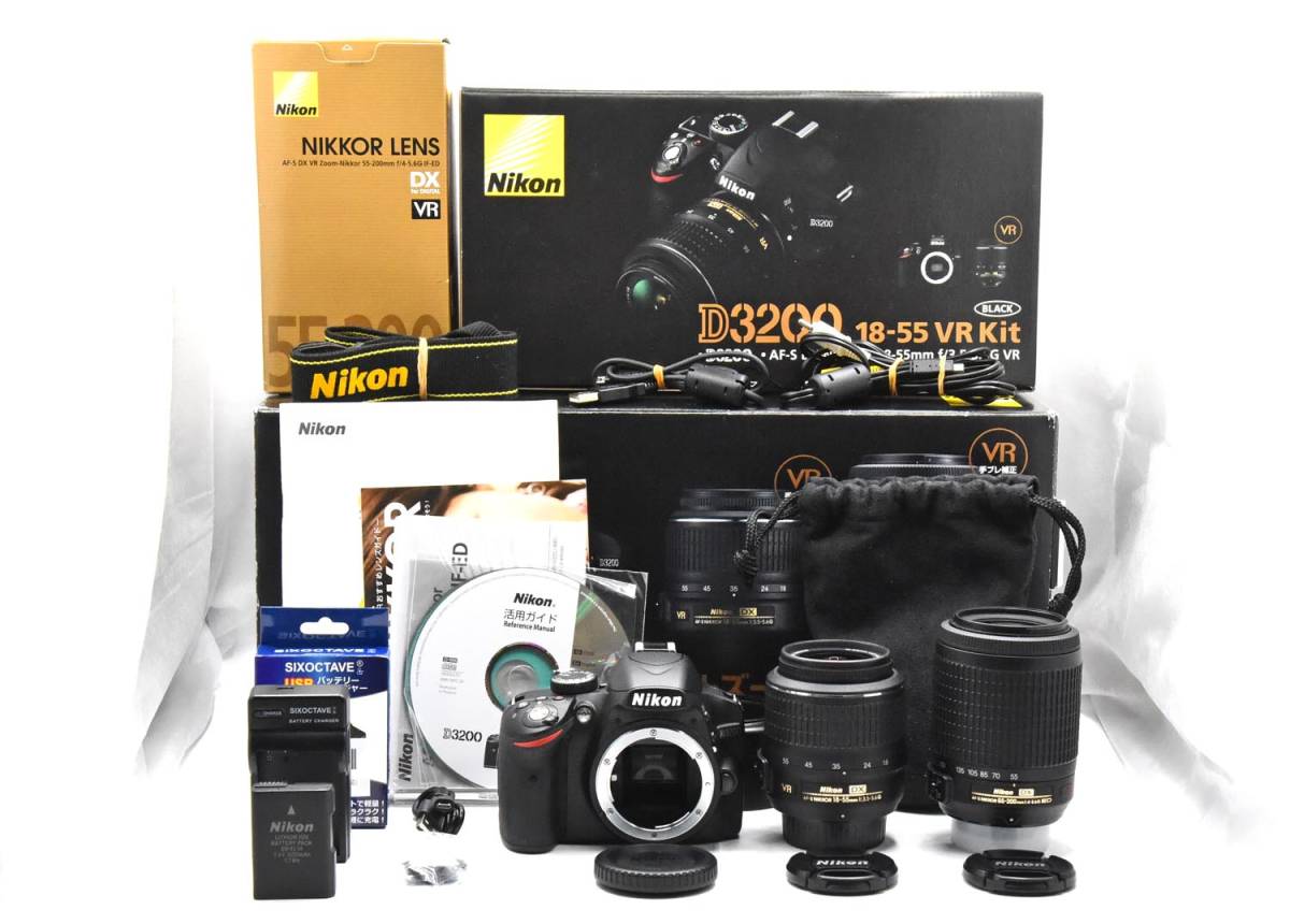 【美品】 ニコン Nikon D3200 ダブルズームキット　　#M11F4-57_画像1