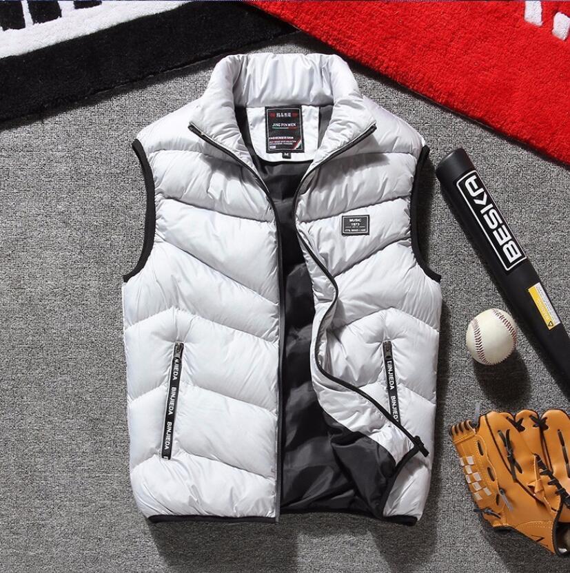  men's cotton inside the best choki autumn winter the best gilet the best with a hood . down vest outer the best jacket man and woman use protection against cold heat insulation gray M~4XL