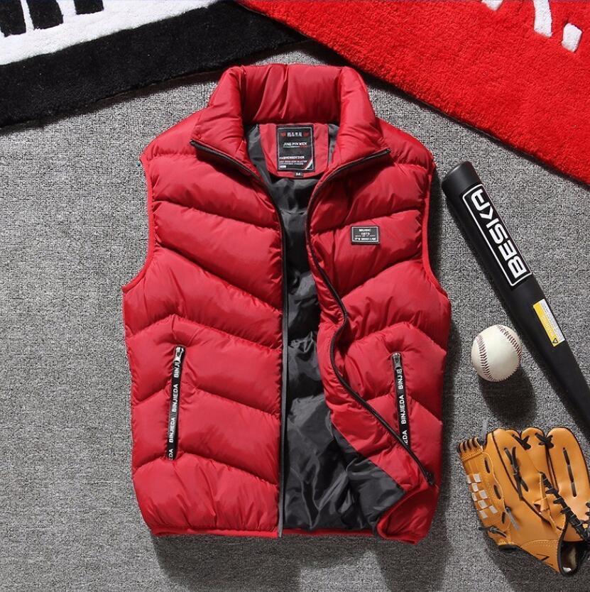  men's cotton inside the best choki autumn winter the best gilet the best with a hood . down vest outer the best jacket man and woman use protection against cold heat insulation gray M~4XL