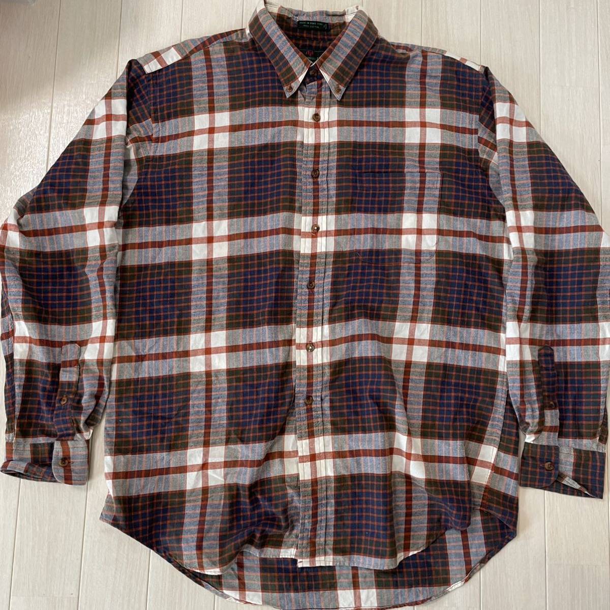 【通販 人気】 アバクロ　オールドアバクロ　チェックシャツ　ボタンダウン　Lサイズ　80s 90s 長袖シャツ
