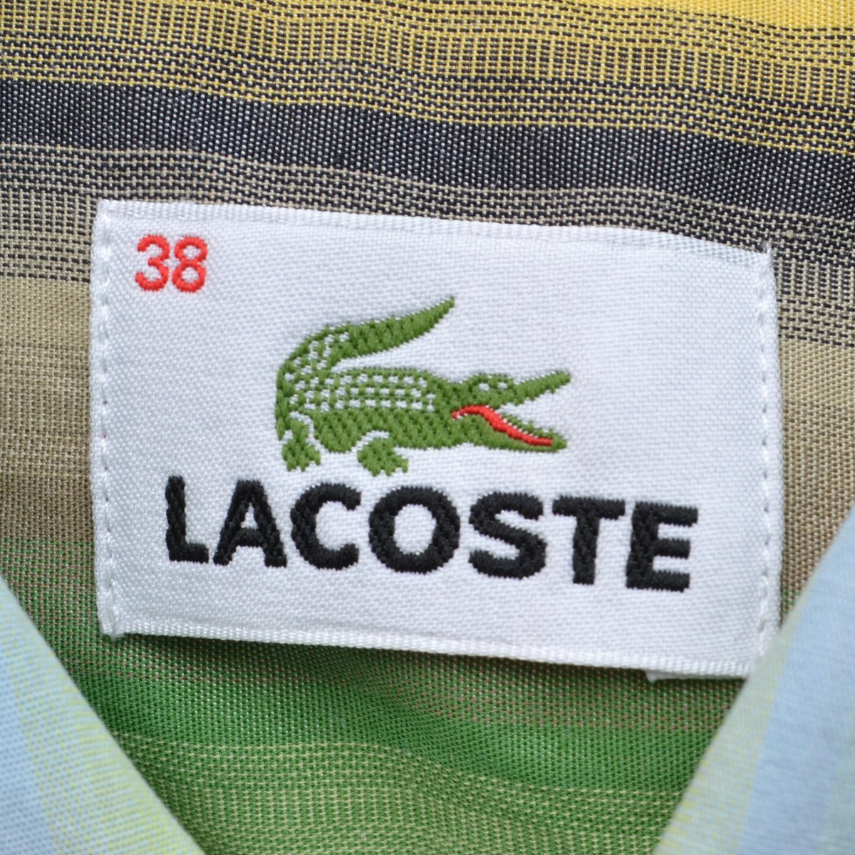 LACOSTE ラコステ ストライプ 半袖 シャツ 38サイズ メンズ トップス F5182 オールド M746410_画像3