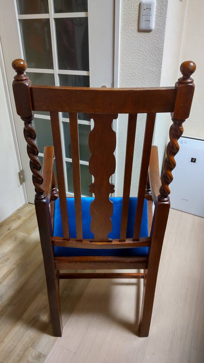 英国風　イギリス風　アンティーク　椅子　ブルー　青　横浜市　川崎市発_画像2