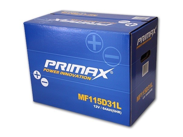 新品バッテリー MF 115D31L PRIMAX ( 85D31L 90D31L 95D31L 100D31L 105D31L 115DD31L D31L ) 適合 バッテリー上がり 寿命 充電 電圧 交換_画像1