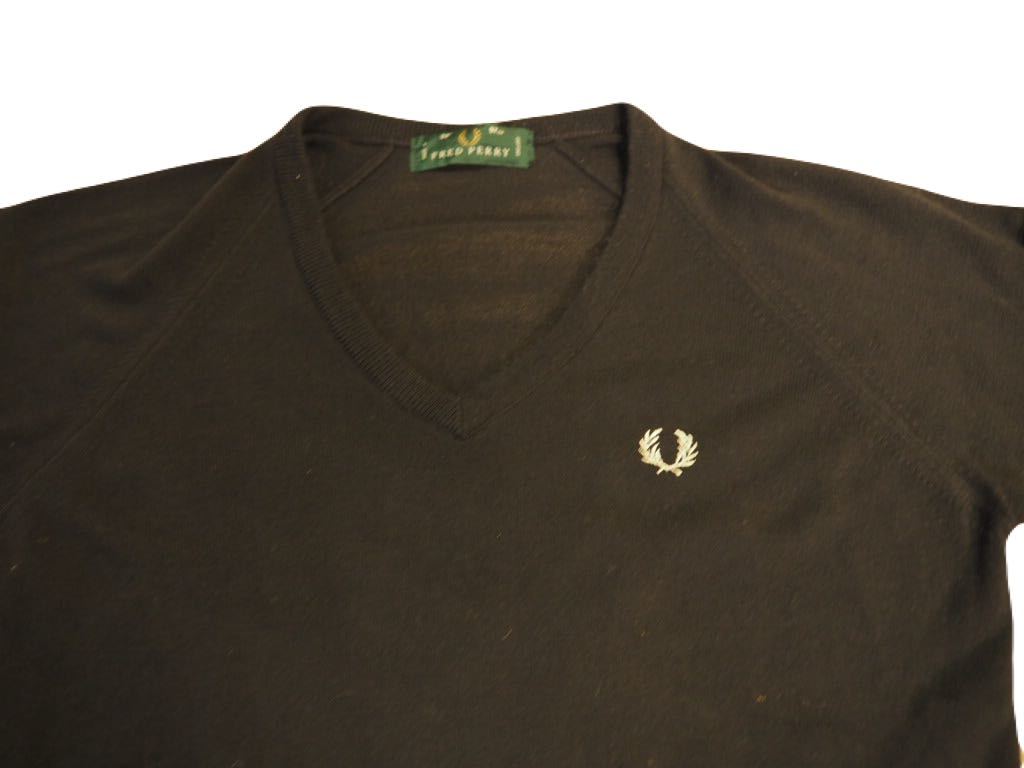 フレッドペリー　ニット　英国製　FRED PERRY MADE IN ENGLAND ネイビー_画像2