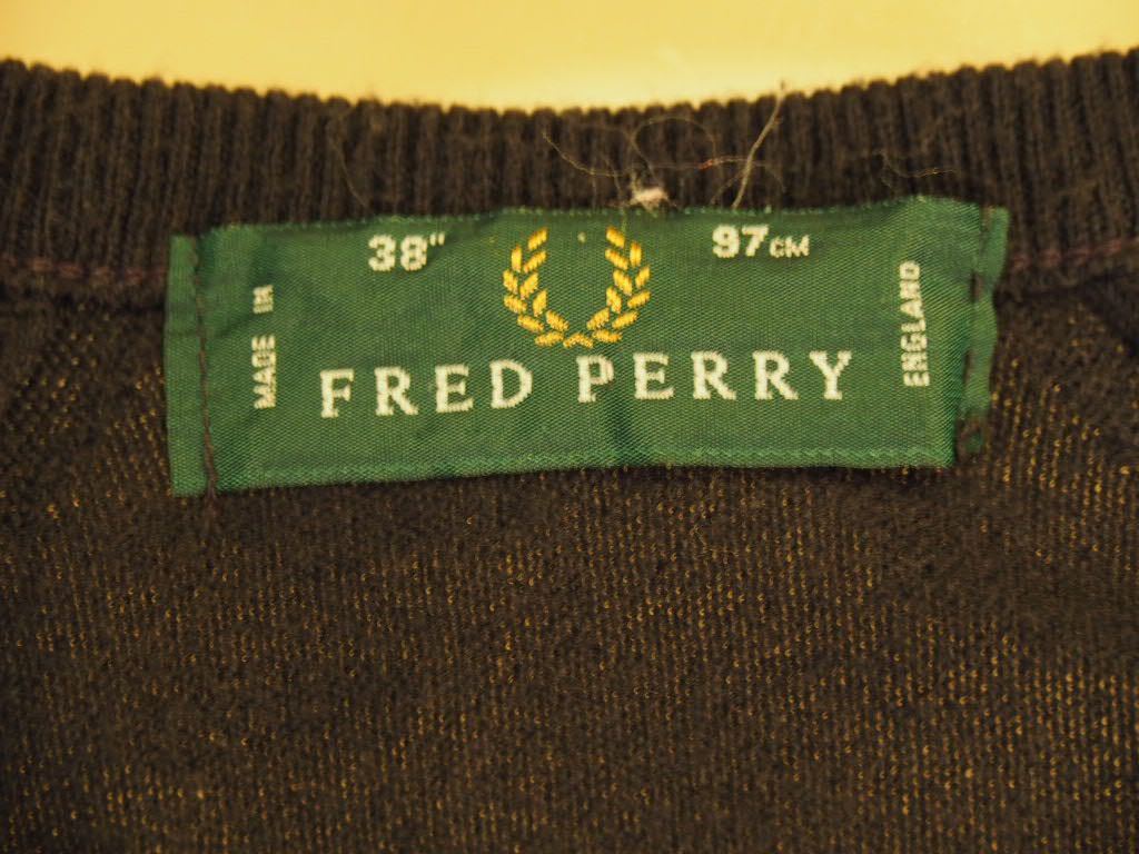 フレッドペリー　ニット　英国製　FRED PERRY MADE IN ENGLAND ネイビー_画像4