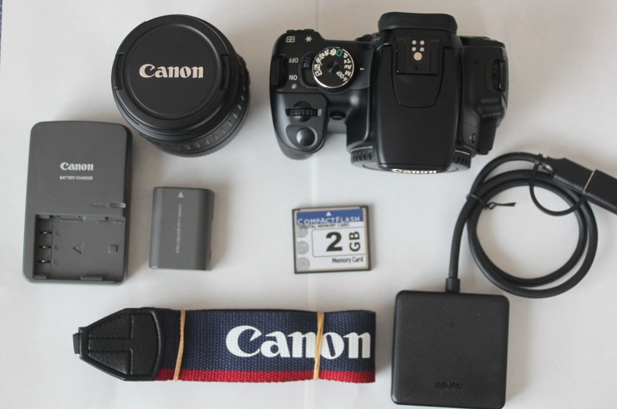Canon キャノン EOS kiss Digital X EF 28-90 レンズキット ブラック 【CFカード、CFカードリーダー付き】_画像1