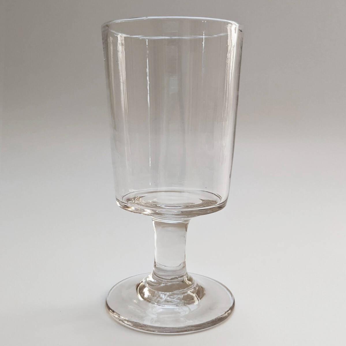 ■フランス 手吹き シンプル ビストログラス 11.3cm アンティーク 19世紀 手吹きガラス 古道具 硝子 ワイングラス DD_画像1