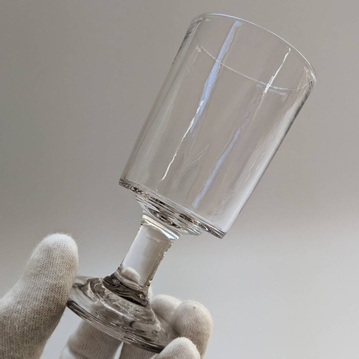 ■フランス 手吹き シンプル ビストログラス 11.3cm アンティーク 19世紀 手吹きガラス 古道具 硝子 ワイングラス DD_画像7