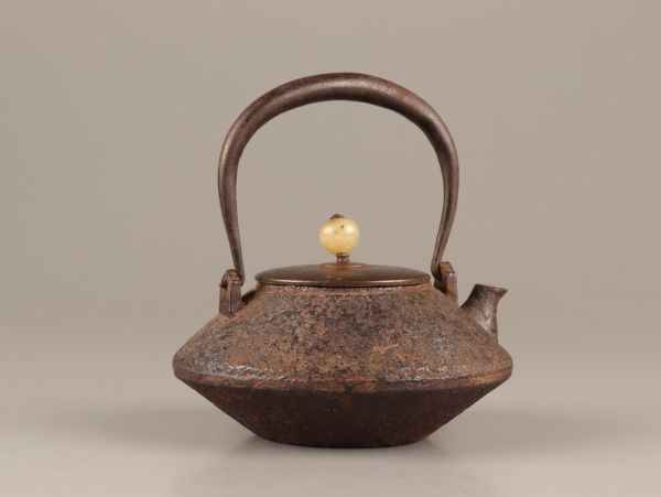 煎茶道具 金寿堂造 銅製蓋 時代鉄瓶 時代物 極上品 初だし品 C4268_画像3