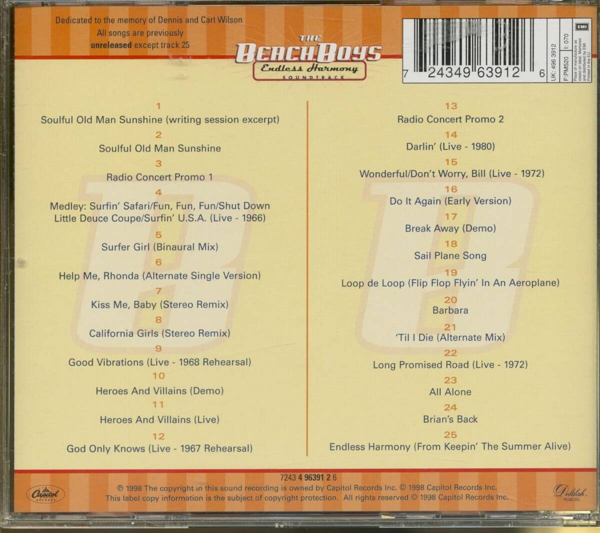 Endless Harmony ザ・ビーチ・ボーイズ 輸入盤CDの画像2