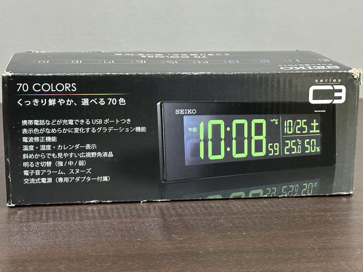未使用品 SEIKO セイコー DL305K デジタル電波クロック 目覚まし時計_画像3