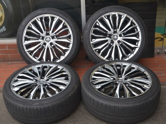 美品 ウェッズ クレンツェ フェルゼン 358エボ 19X8.0J PCD 114.3 5H +35 DL エナセーブ RV505 225/45R19 2022年製 8分山付 アルファード等の画像1