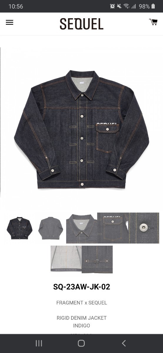 藤原ヒロシプロデュース FRAGMENT × SEQUEL リジットデニム 藤原ヒロシプロデュース FRAGMENT × SEQUEL リジットデニム