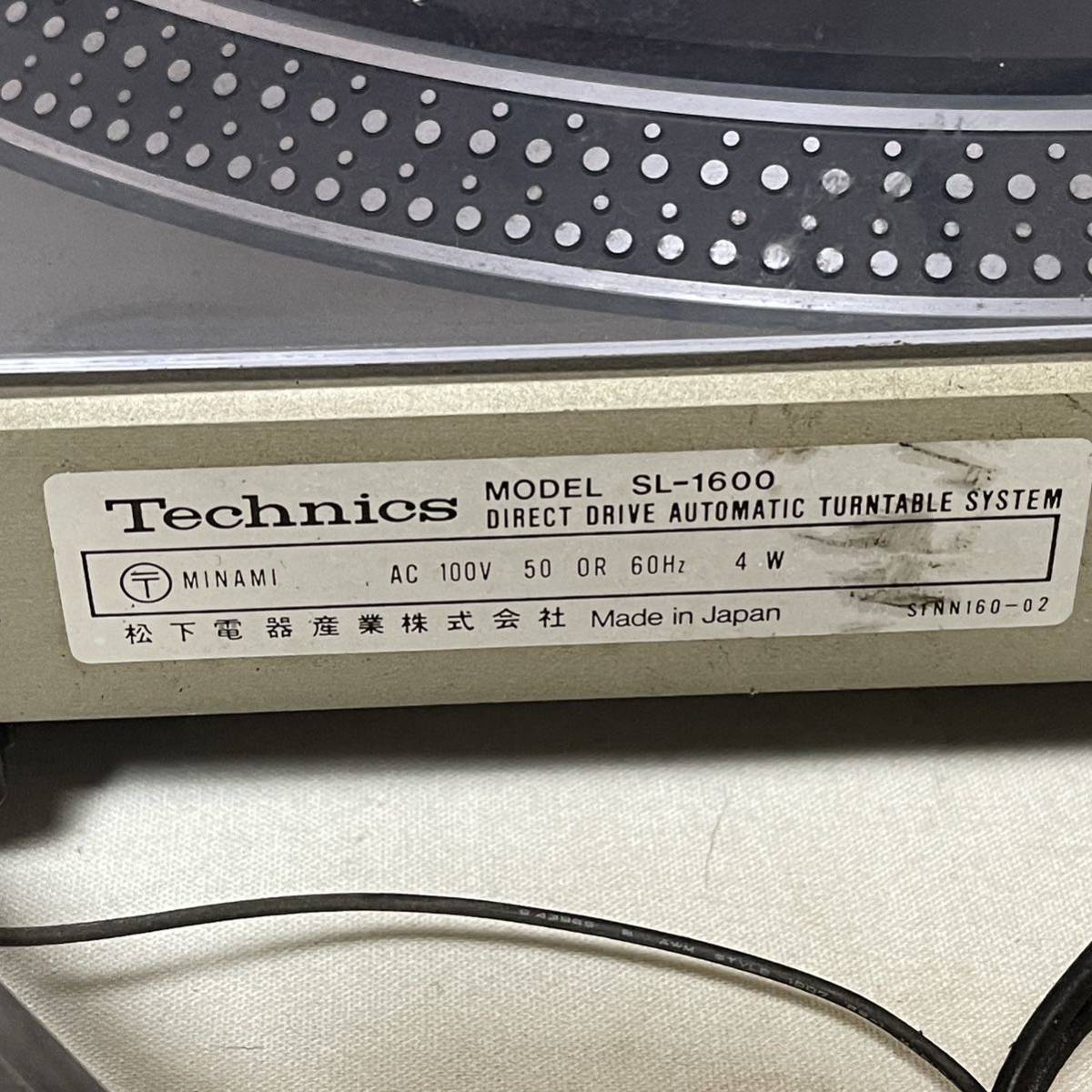 1円〜 難あり品 Technics テクニクス SL-1600 レコードプレーヤー ターンテーブル 回転◯ 音出し◯ カートリッジ◯ オートマチック△_画像9