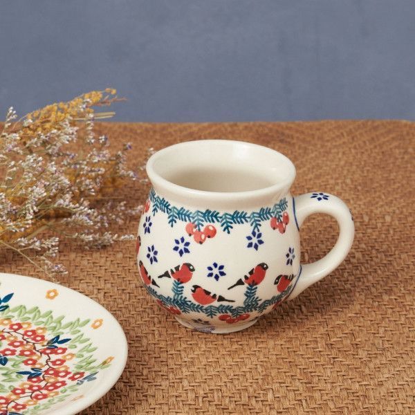 IZ55683S* Poe lishupota Lee mug small bird floral print mug Poland tableware hand made ceramics Manufakturamanyu fact ula