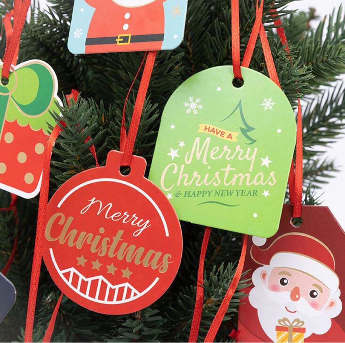 LEISURE CLUB クリスマスタグ クリスマス カード 吊り 大き目 24枚セット クリスマス ギフトタグ クリスマスツリー