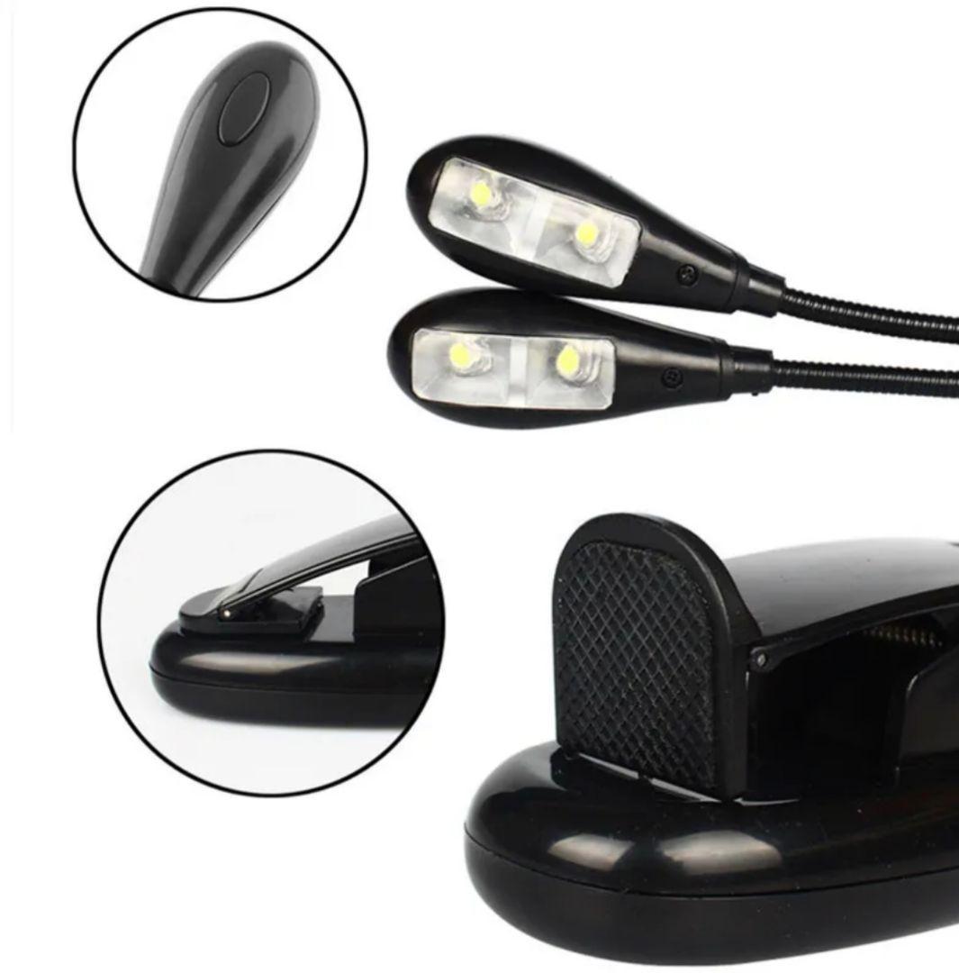 譜面台 ライト 電源２系統(乾電池、USBケーブル) 読書灯の画像3