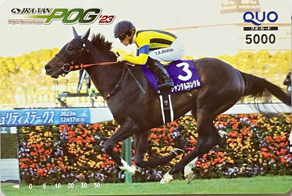 最優秀2歳牡馬 ジャンタルマンタル JRA-VAN POG 朝日杯FS QUOカード（5000円）クオカード 川田将雅 上位入賞賞品 限定品 激レア 社台RH_画像1