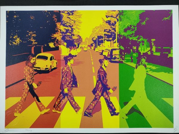 世界限定100枚 DEATH NYC アートポスター 40 Beatles アビィロード ビートルズ Abbey Road LouisVuitton ポップアート_画像1