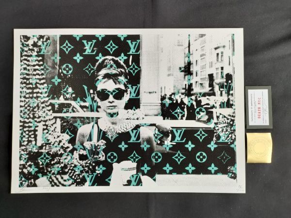 世界限定100枚 DEATH NYC アートポスター 06 Audrey Hepburn オードリー・ヘプバーン ティファニーで朝食を ヴィトン Vuitton_画像2