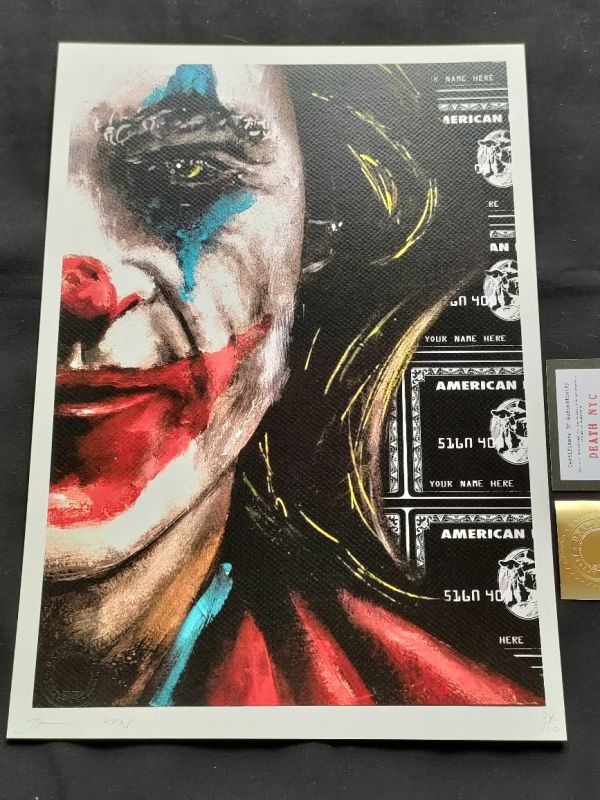 世界限定100枚 DEATH NYC アートポスター 22 ジョーカー JOKER ヴィラン バットマン BATMAN ストリート Banksy バンクシー_画像4