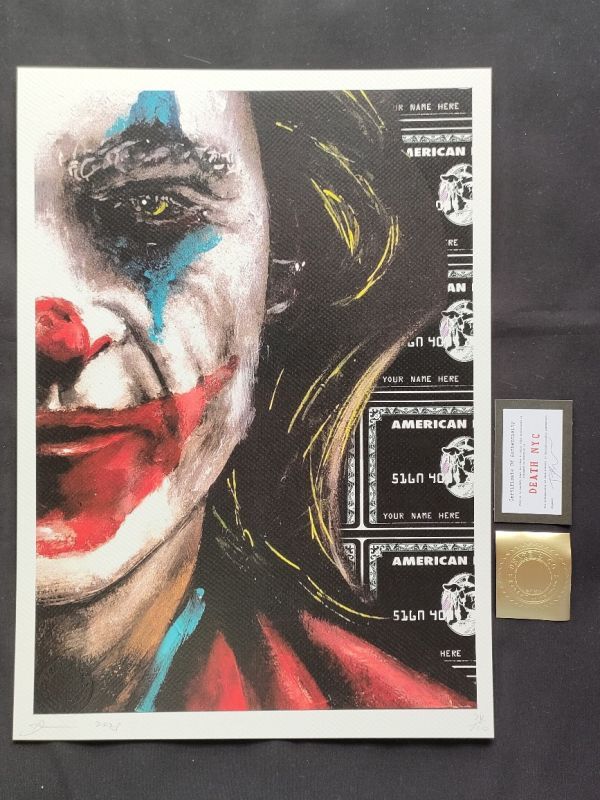 世界限定100枚 DEATH NYC アートポスター 22 ジョーカー JOKER ヴィラン バットマン BATMAN ストリート Banksy バンクシー_画像2
