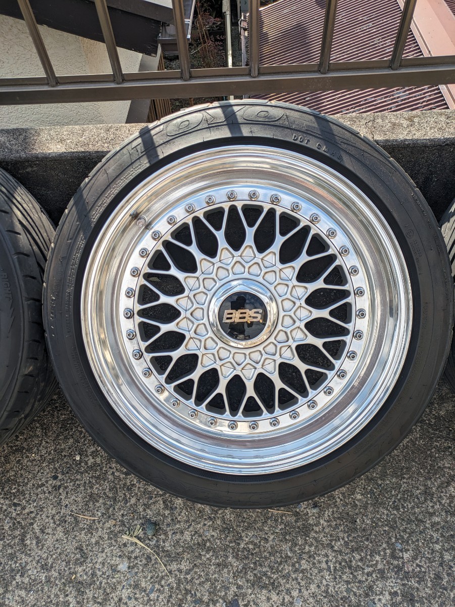 BBS RS263, 17×9J+35 4本, 114.3 5H, ハブ径67mm(加工), タイヤ225/45R17,センターキャップレンチ付き_画像4