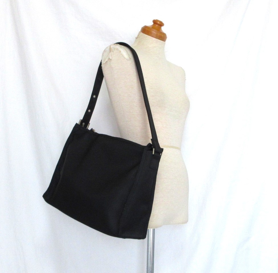 ( прекрасный товар включая доставку!) agnes b. VOYAGE Agnes B черный нейлон сумка на плечо ( сделано в Японии чёрный сумка Cross сумка "body" для мужчин и женщин )