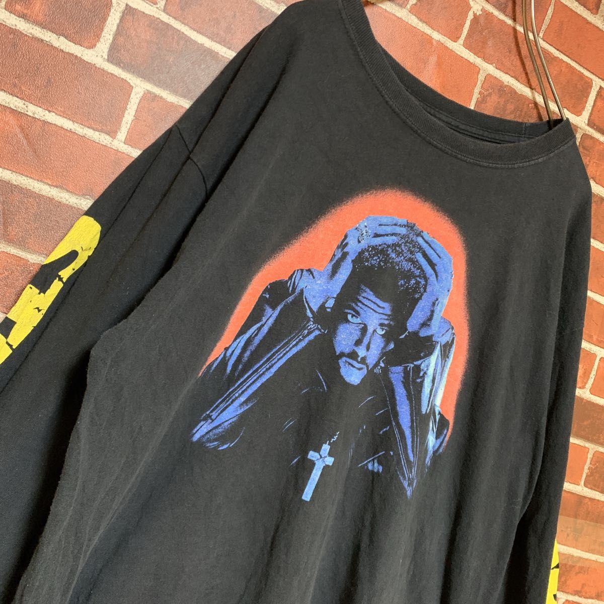 【希少】THE WEEKND★ザ・ウィークエンド☆STARBOY★全面プリント☆バンドTシャツ★ロンT★☆L★古着★ラップTシャツ