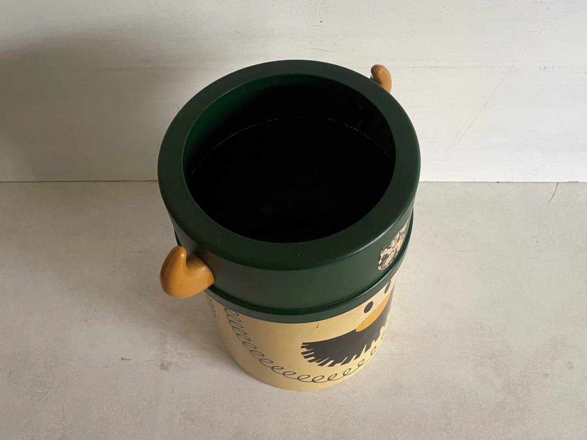 [9390] waste basket vai King dumpster sea . Vintage Vintage Showa Retro retro pop retro bai King box 