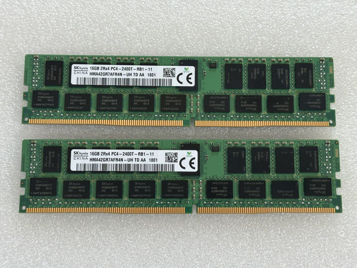 [中古美品] Hynix PC4-2400T DDR4 19200（合計 32GB）16GB x2枚セット【サーバー向け】_画像1