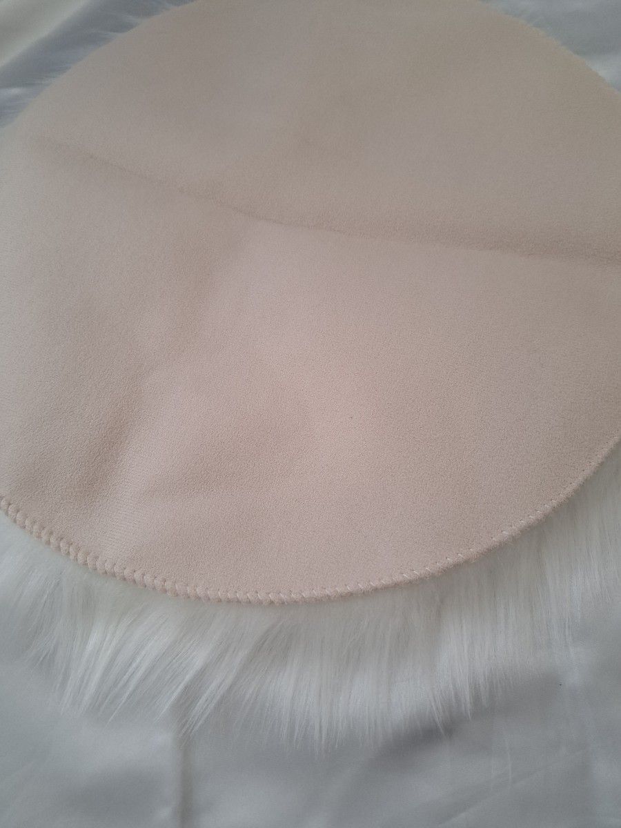 マット ラグマット 円形 白 洗える オシャレ小さめ 絨毯 直径40cm  フェイクファー 北欧 韓国 ラウンド