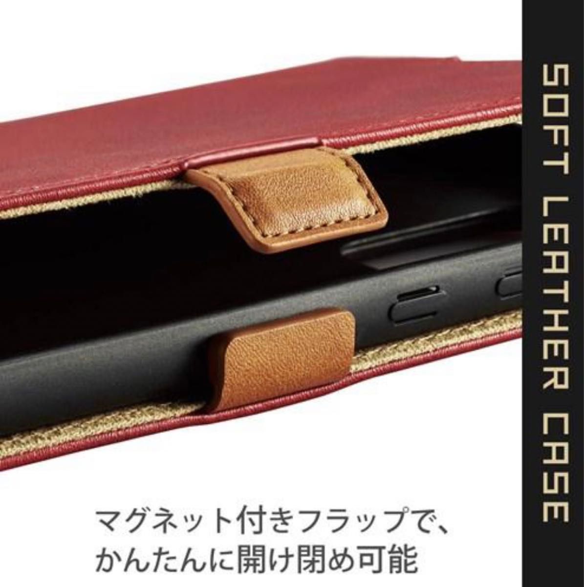 エレコム GalaxyA52 5G【SC‐53B】手帳型ケース　レッド　新品
