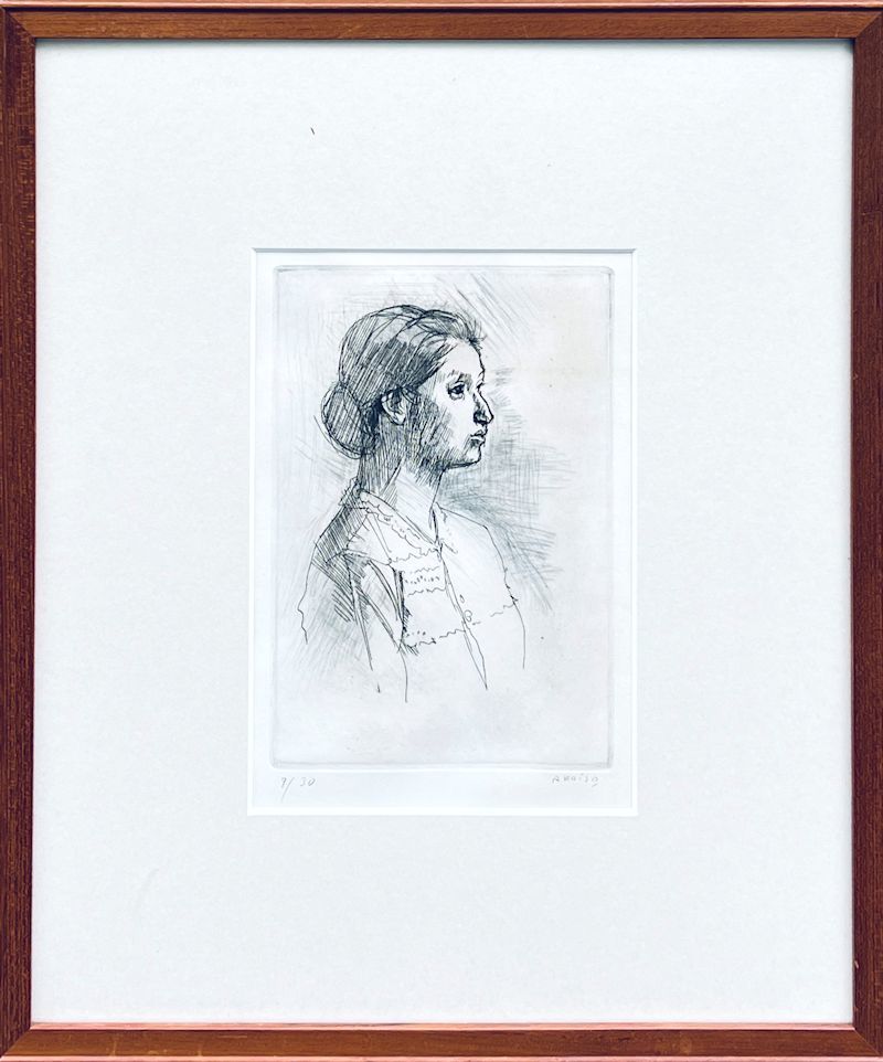 [FCP] genuine work guarantee small . good flat limitation copperplate engraving 25x17.2cm [ woman image ] Tokyo art university name ... culture .. person new work . association ...