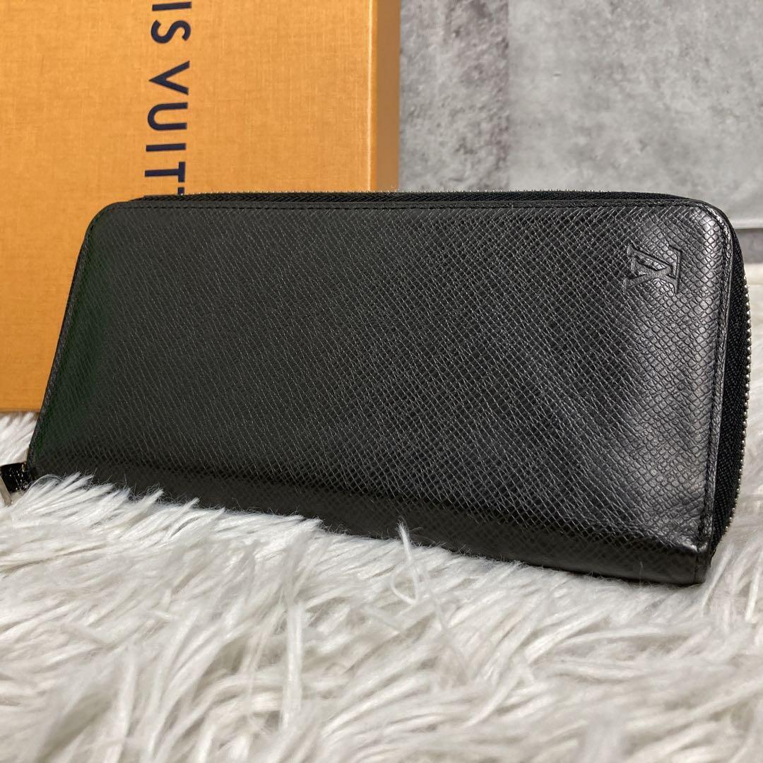 1円〜ルイヴィトン LOUISVUITTON 長財布 タイガ ジッピー ヴェルティカル シルバー金具 ラウンドファスナー M30503 メンズ ブラック 黒_画像1