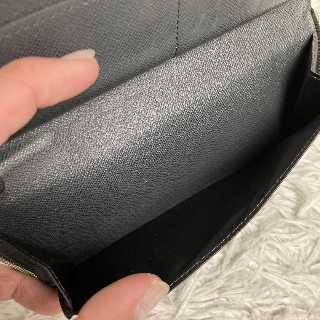 1円〜ルイヴィトン LOUISVUITTON 長財布 タイガ ジッピー ヴェルティカル シルバー金具 ラウンドファスナー M30503 メンズ ブラック 黒_画像7