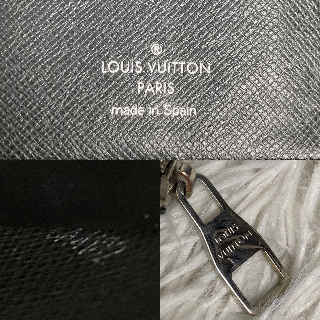 1円〜ルイヴィトン LOUISVUITTON 長財布 タイガ ジッピー ヴェルティカル シルバー金具 ラウンドファスナー M30503 メンズ ブラック 黒_画像10