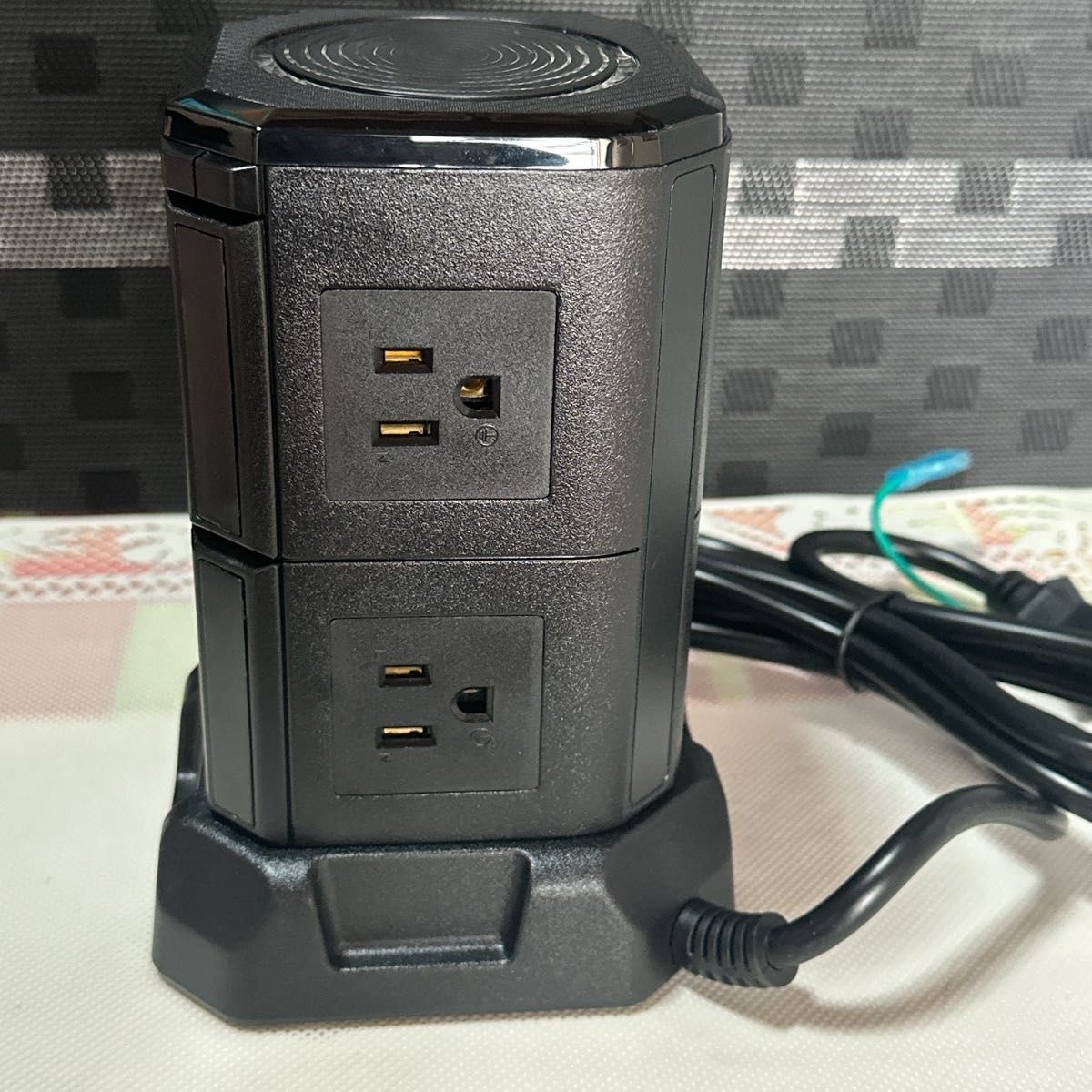 電源タップ タワー型 usb コンセント Type-C付 雷ガード 延長コード 2m 9個AC口 4個USBポート 